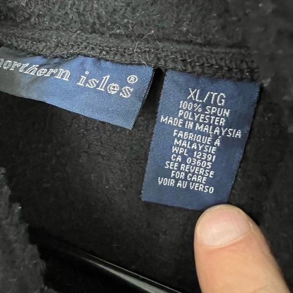 MENS NORTHERN ISLES BLACK FLEECE ZIP VEST SIZE XL SPUN POLYESTER NICE - Picture 5 of 5